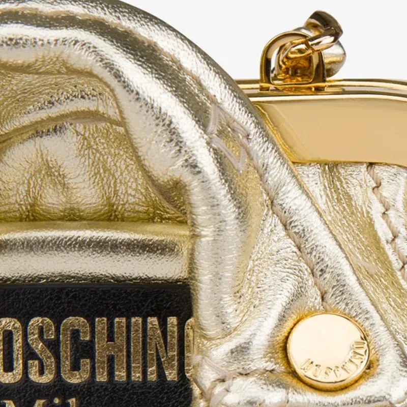 MOSCHINO Sheepskin Shoulder Bag Crossbody Bag Mini Women's Gold-5