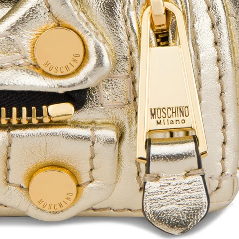 MOSCHINO Sheepskin Shoulder Bag Crossbody Bag Mini Women's Gold-4