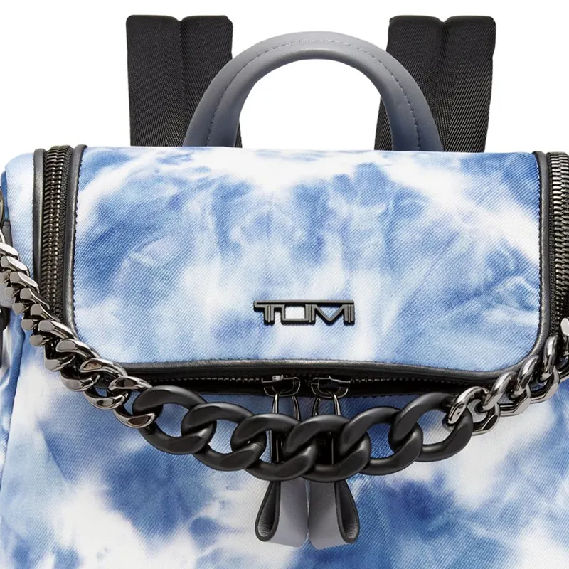 TUMI Fabric Backpack Unisex Blue & White-4