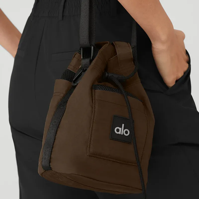 Alo Yoga Nylon Backpack Regular Unisex Dark Coffee & Black-4