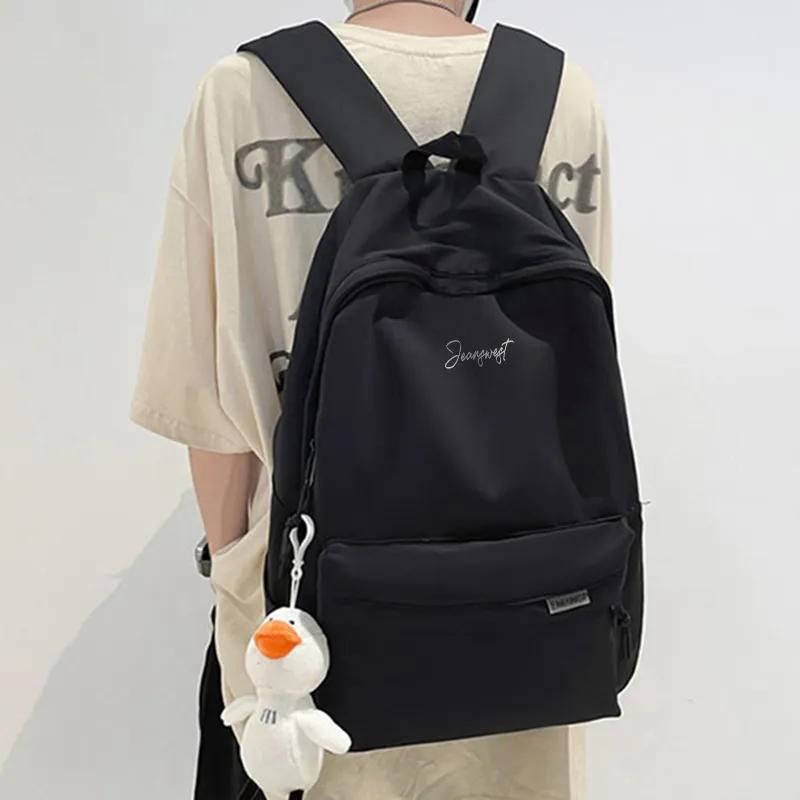 JEANSWEST Nylon Backpack Regular Unisex Black/White-4