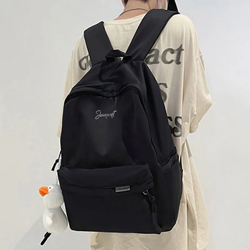 JEANSWEST Nylon Backpack Regular Unisex Black/White-2