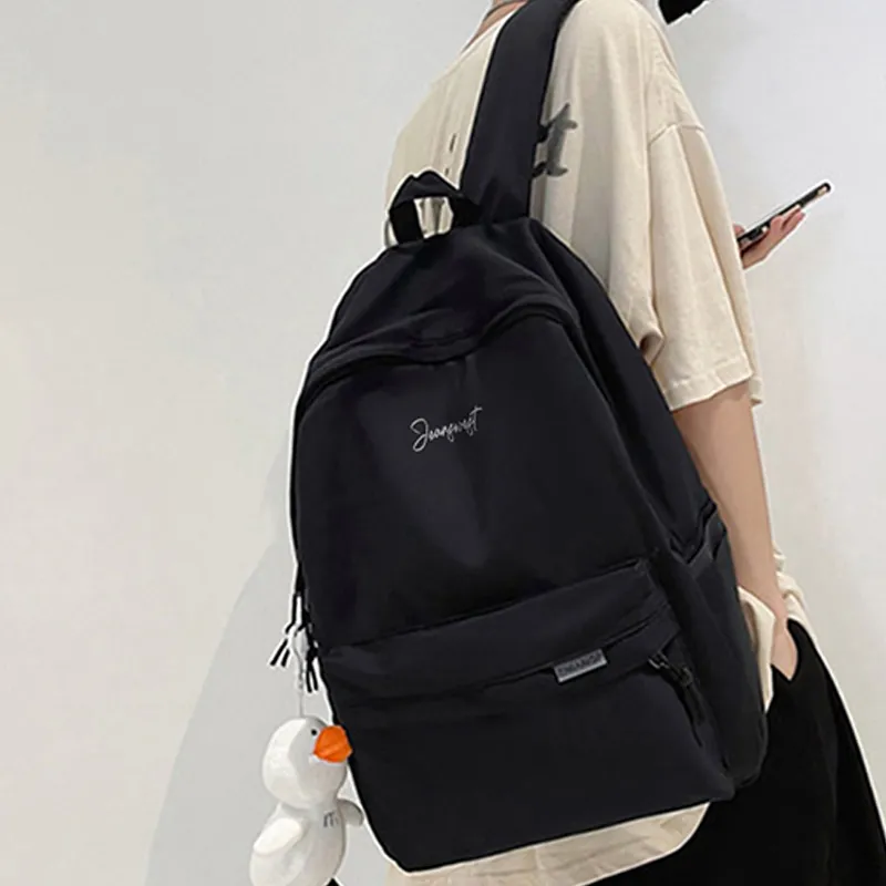 JEANSWEST Nylon Backpack Regular Unisex Black/White-3