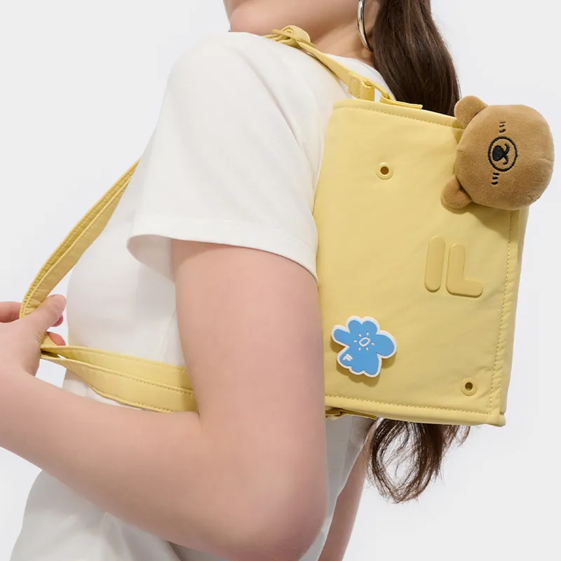 FILA FUSION Fabric Shoulder Bag, Crossbody Bag Women's Pai Banana Yellow-4