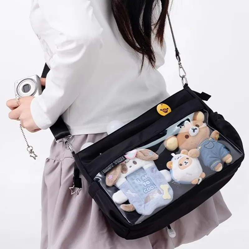 Rosyposy Waterproof Memory Cloth Crossbody Bag, Shoulder Bag Regular Women's Black-2