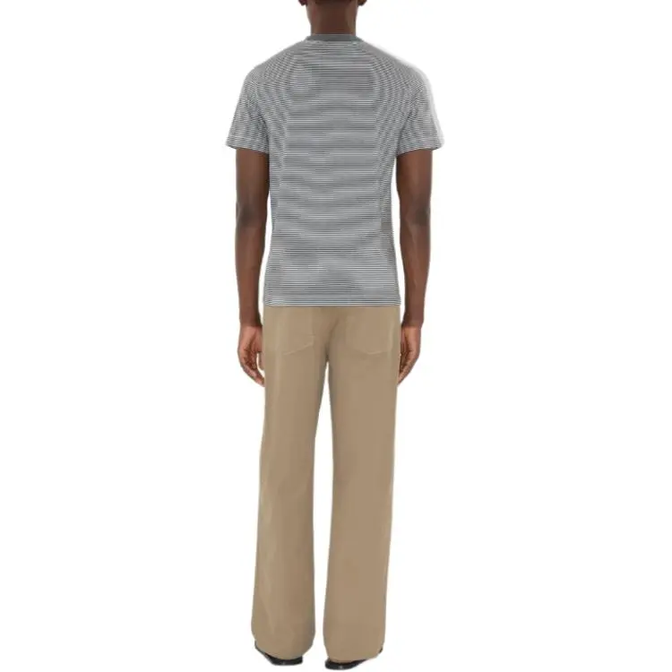 Burberry Logo Printed Striped Crewneck T Shirt-3