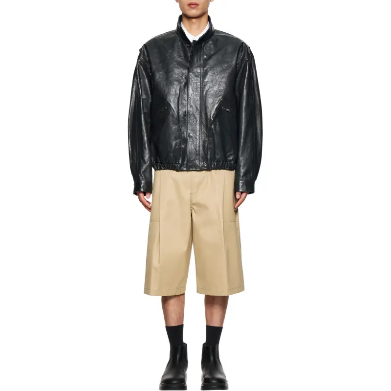 WOOYOUNGMI Leather Jacket Men's Black-2