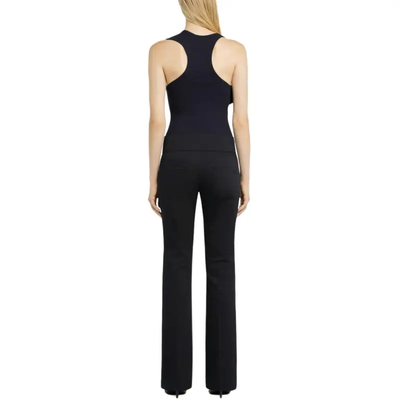 COURREGES Double Buckle 90s Rib Tank Top 'Black'-3