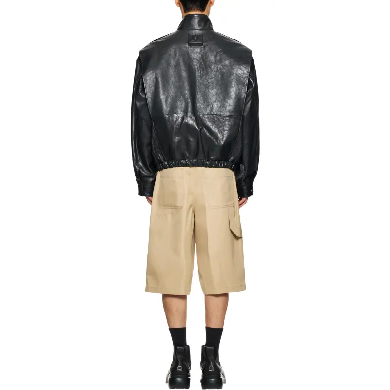 WOOYOUNGMI Leather Jacket Men's Black-4
