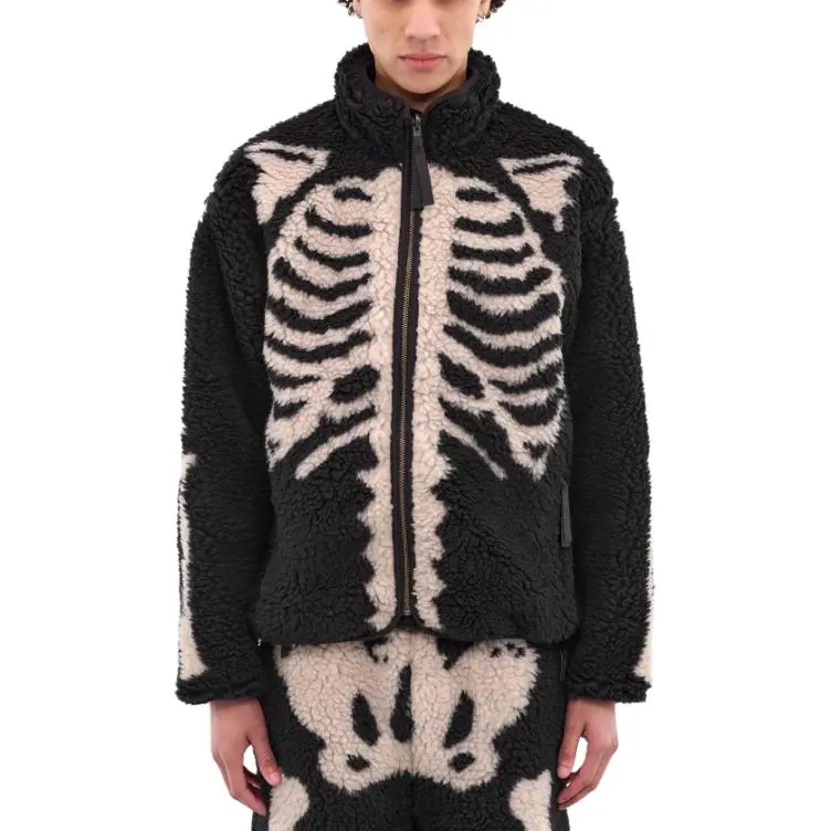 Kapital Bone Boa Reversible Printed Fleece And Nylon Jacket-2