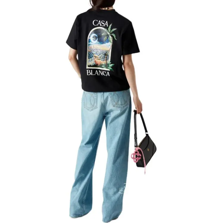 CASABLANCA La Night Printed T Shirt 'Black'-2