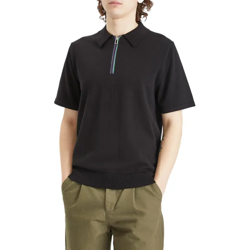 Paul Smith Sports Stripe Zip Knitted Polo Shirt-2