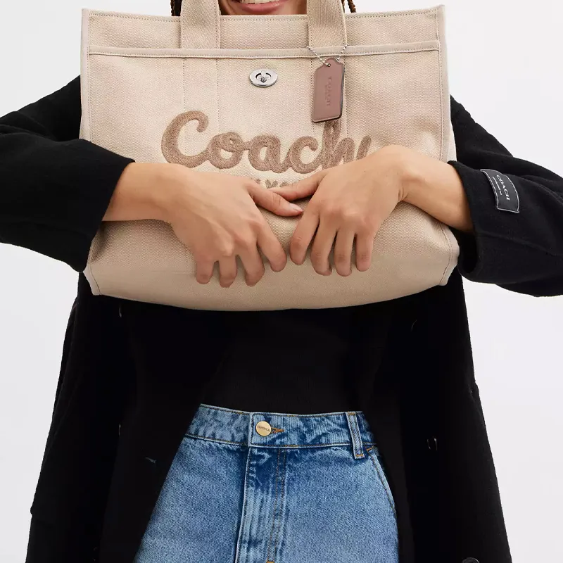 COACH Canvas Bag, Tote Bag, Shopping Bag, Shoulder Bag, Crossbody Bag, Handbag Tubas Women's Dark Color Natural-6