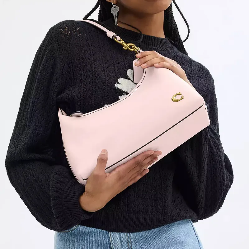 COACH Glove Tanning Handbag Shoulder Bag Crossbody Bag Large Size Women's Blush Pink-4