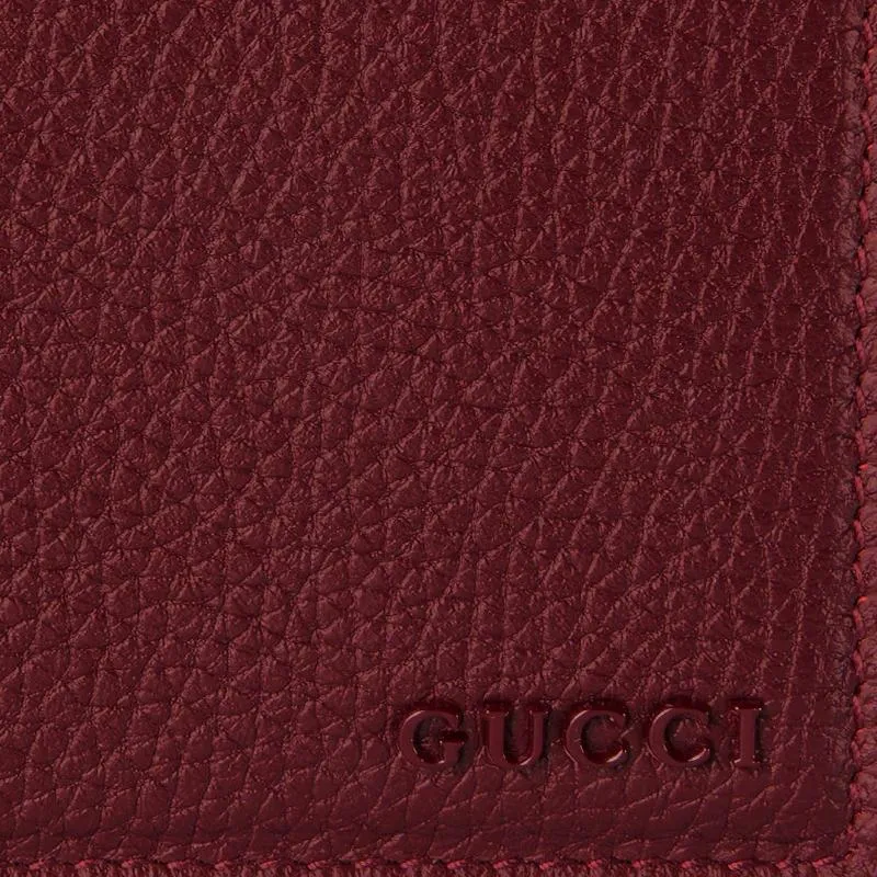 GUCCI Leather Wallet Women's Red-5