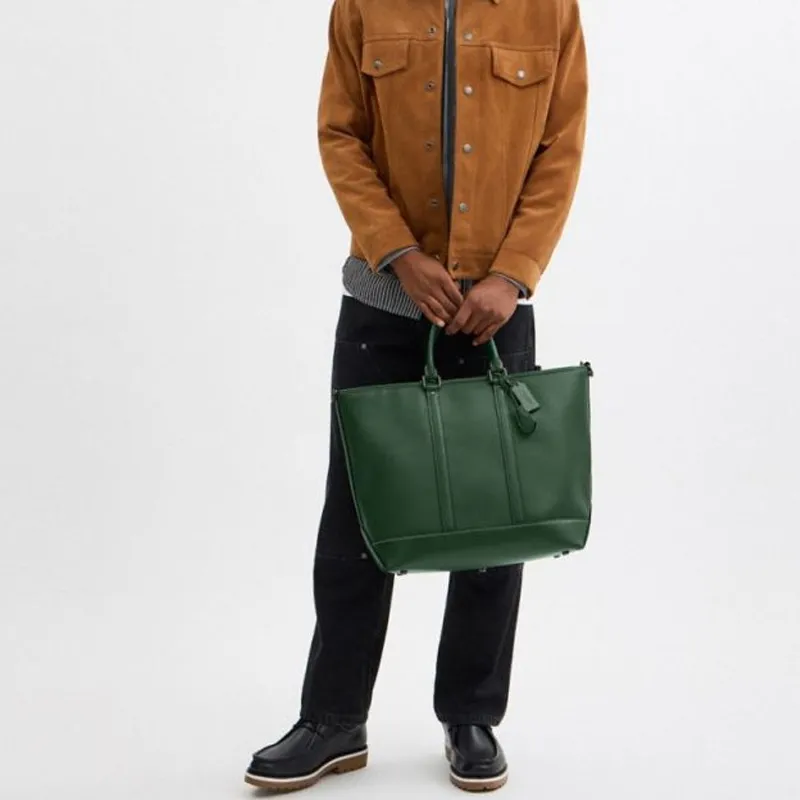 COACH Metropolitan Cow Leather One Shoulder Handbag Tubas Men's Forest Green-3