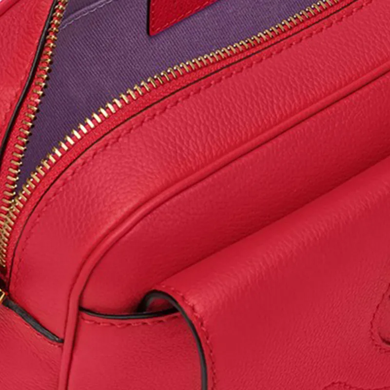 FANSIZHE La Medusa Cow Leather Camera Bag Shoulder Bag Crossbody Bag Women's Red-3