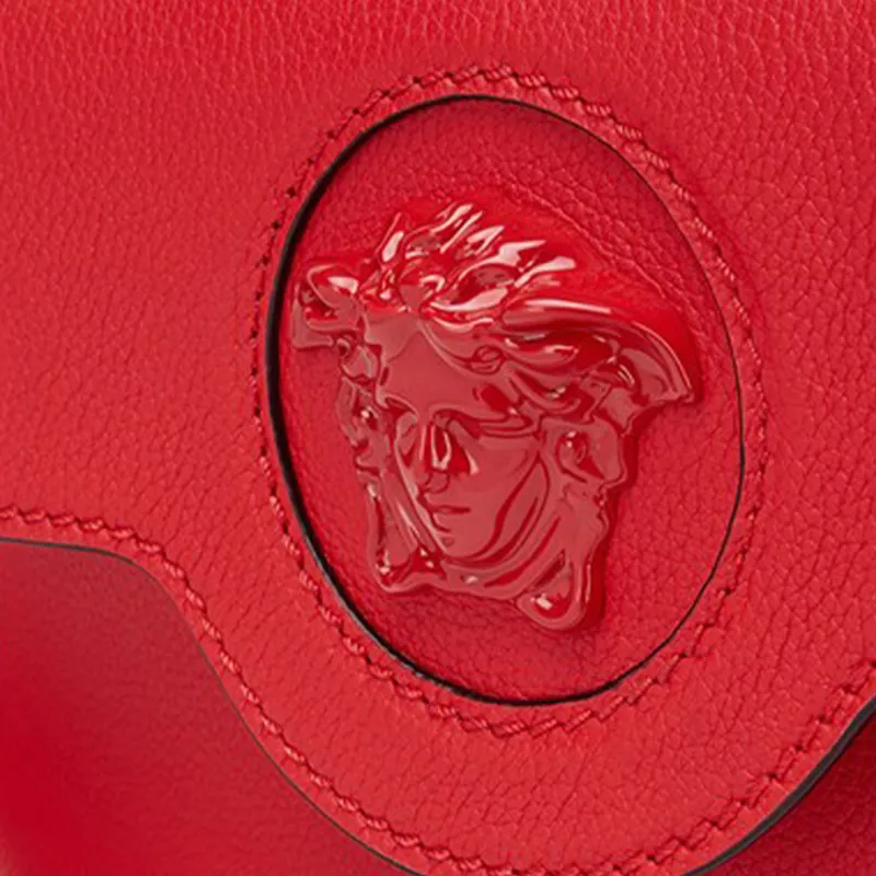 FANSIZHE La Medusa Cow Leather Camera Bag Shoulder Bag Crossbody Bag Women's Red-4