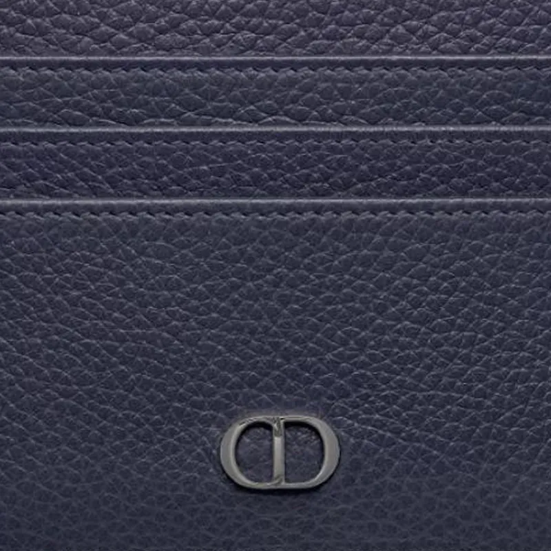 DIOR Calfskin Card Holder Men's Marine Blue-2