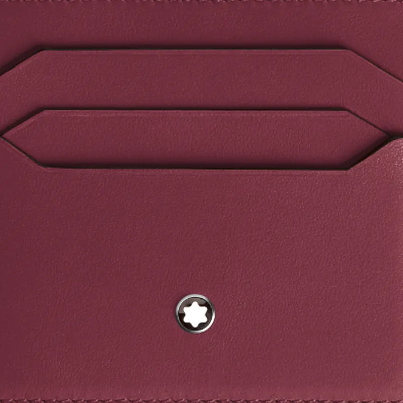 MONTBLANC Meisterstuck Full Grain Cow Leather Card Holder Men's Bordeaux Red-3