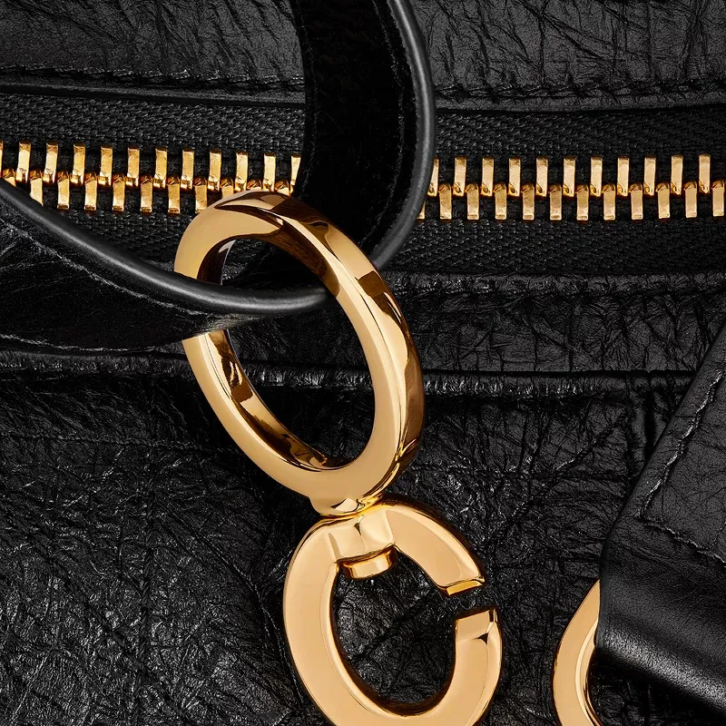 DIOR Cow Leather Shoulder Bag Small Size Women's Black-2