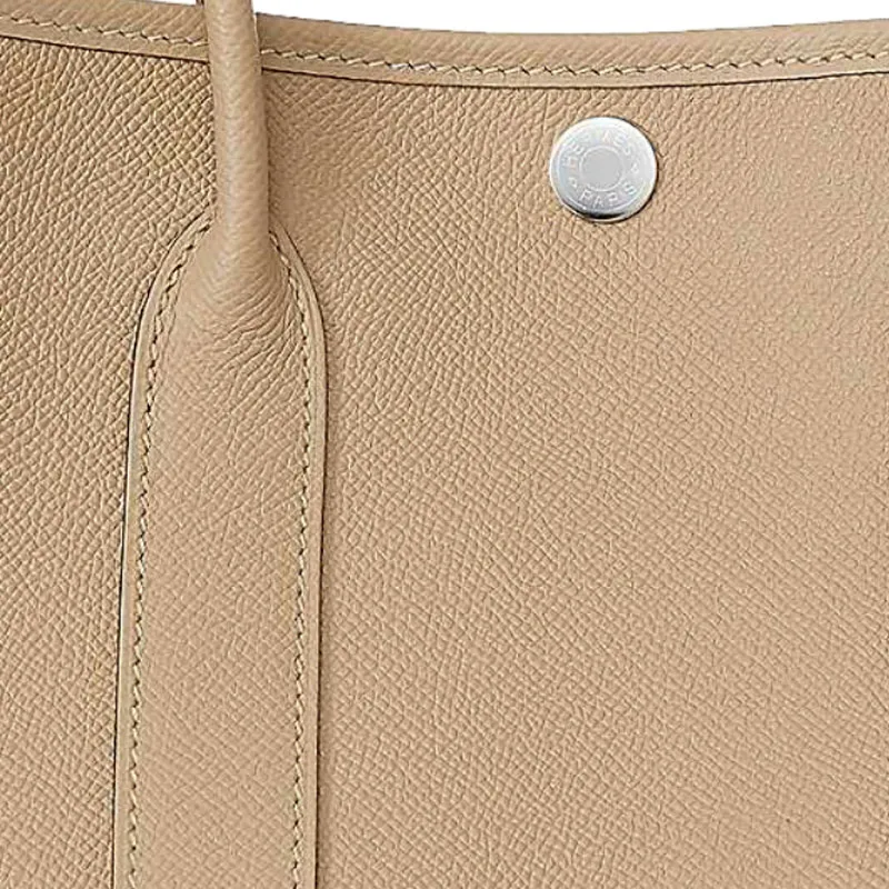 HERMES Garden Party Epsom Calfskin Handbag Women's S2 Trench Trench Coat Beige-4