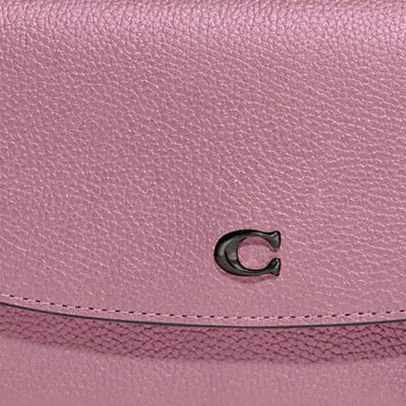 COACH Hayden Pebbled Leather Shoulder Bag Crossbody Bag Small Size Women's Purple Blue Multicolor-4
