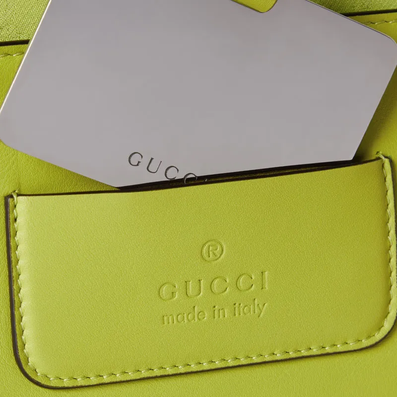 GUCCI Canvas Bag, Shoulder Bag Trumpets Women's Bright Green-7
