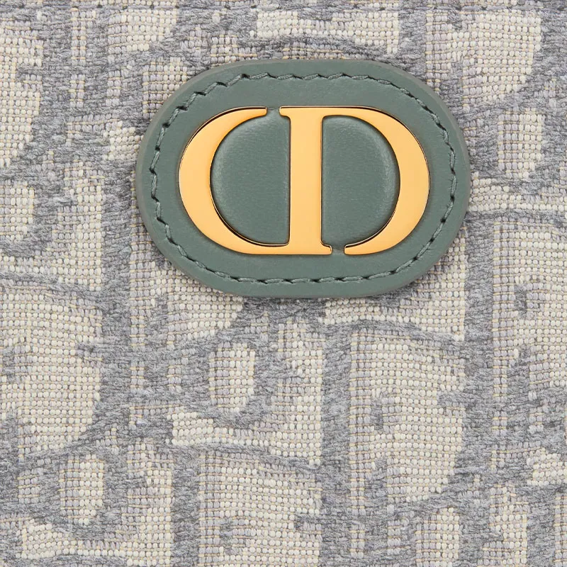 DIOR 30 Montaigne Cotton Card Holder Women's Light Gray-5