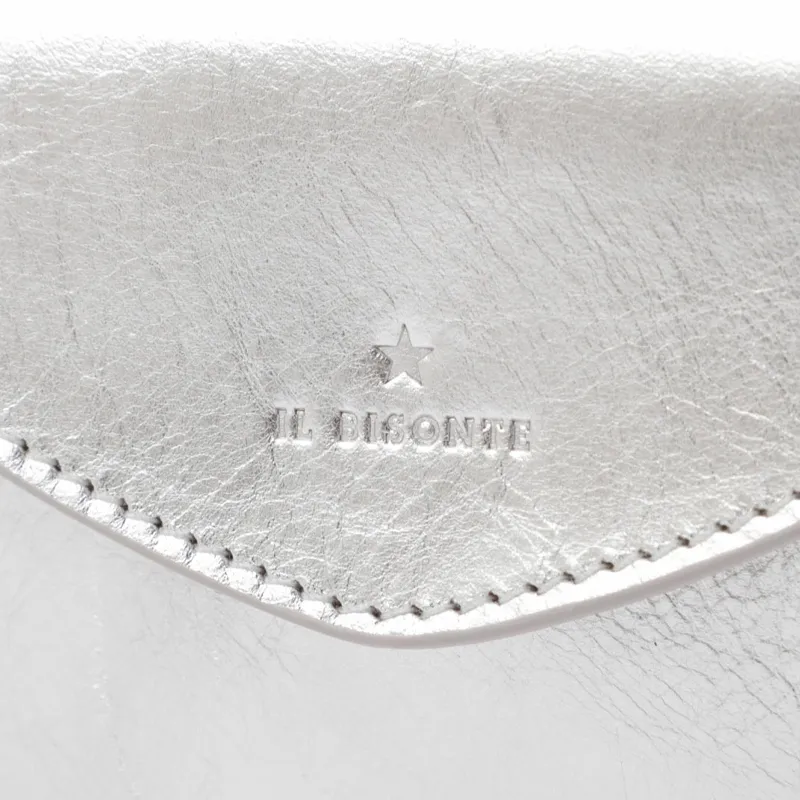 Il Bisonte Leather Card Holder Unisex Silver-5