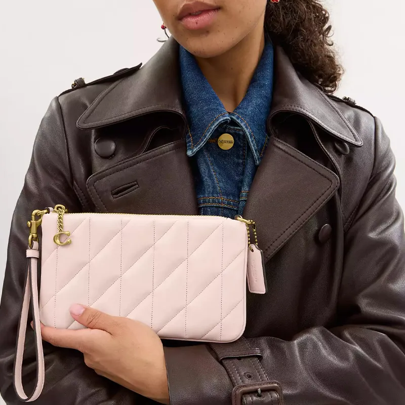 COACH Pouch Nappa Leather Shoulder Bag Small Size Women's Blush Pink-5