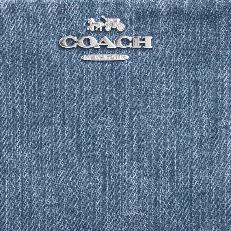 COACH Snap Wallet Denim Wallet Mini Women's Blue-2