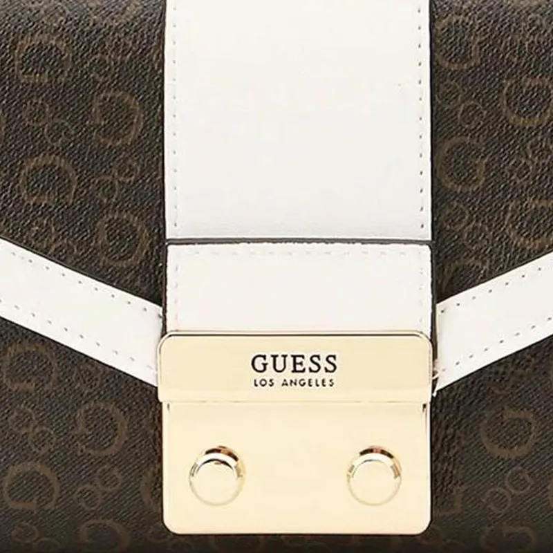 GUESS Polyvinyl Chloride Clutches Wallets Women's Brown-4