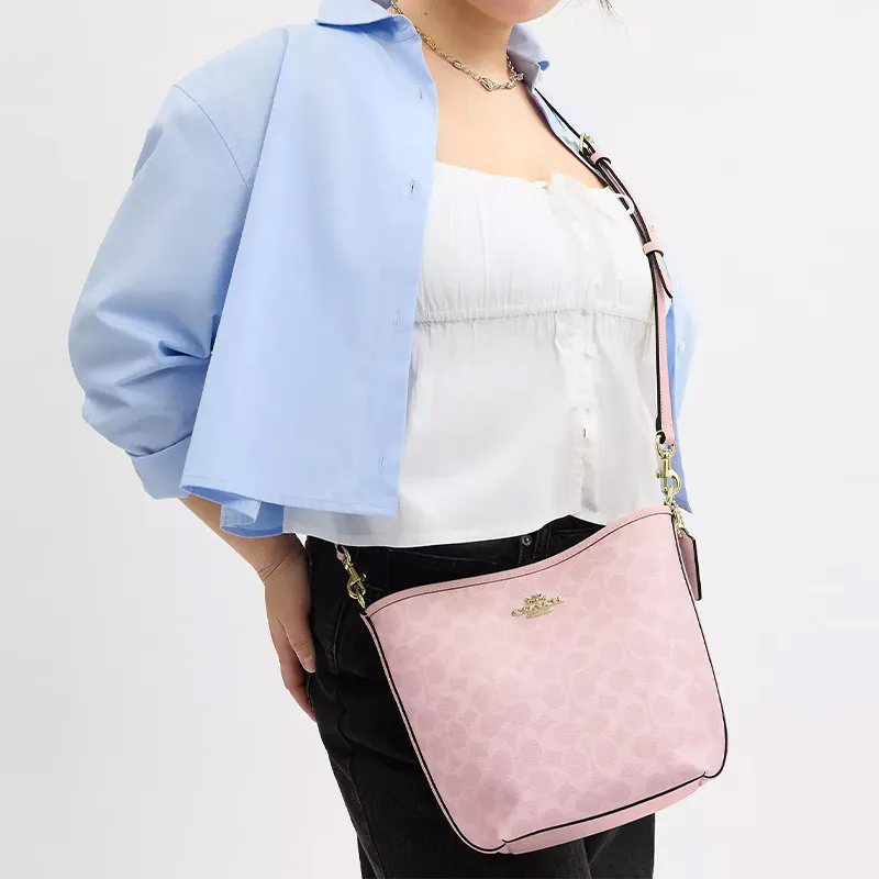 COACH City Bucket Coated Canvas Bucket Bag, Shoulder Bag Small Size Women's Pink-5