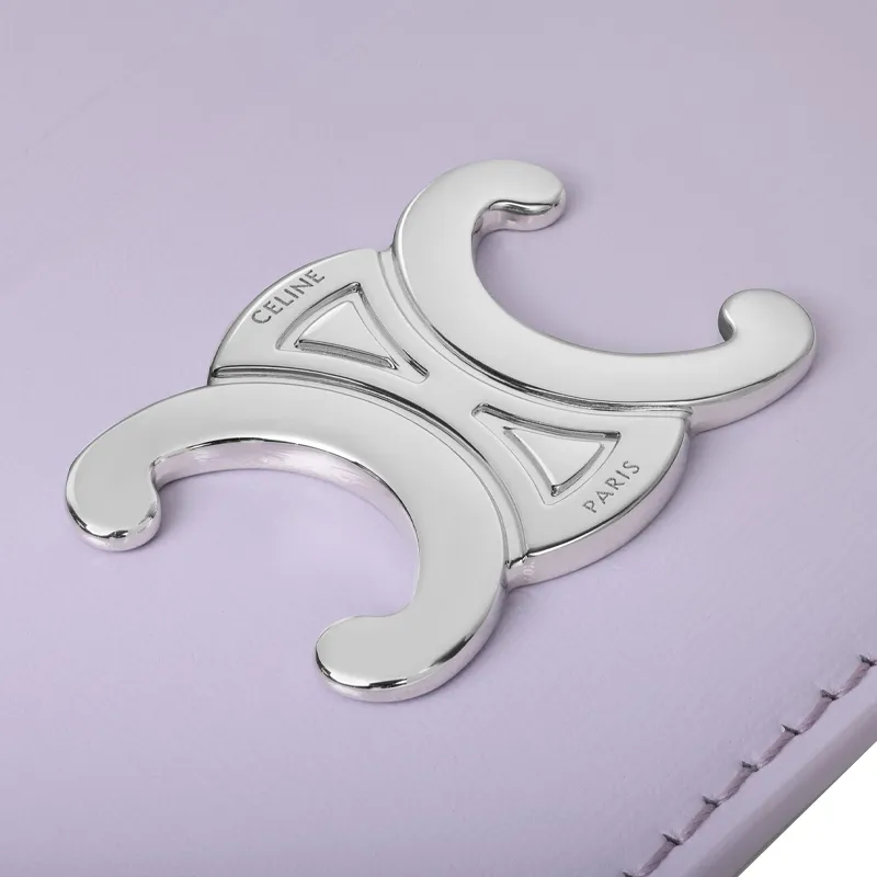 CELINE Cow Leather Card Holder Women's Purple-3
