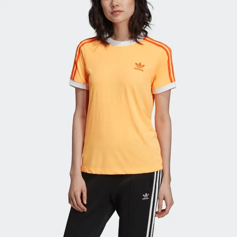 Adidas Originals 3 STR T Shirt Women's Shimmery Orange-2