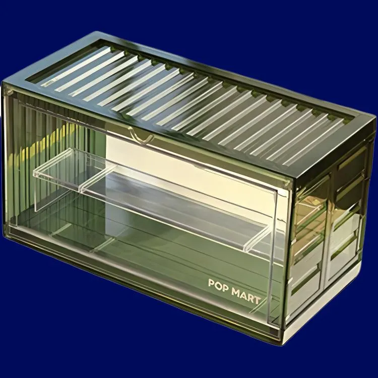 POP MART Interlocking Display Case Model Accessories HD Transparent Green-2