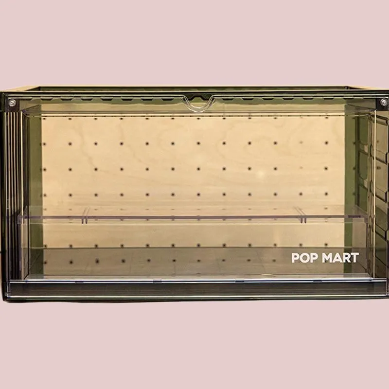 POP MART Interlocking Display Case Model Accessories HD Transparent Green-1
