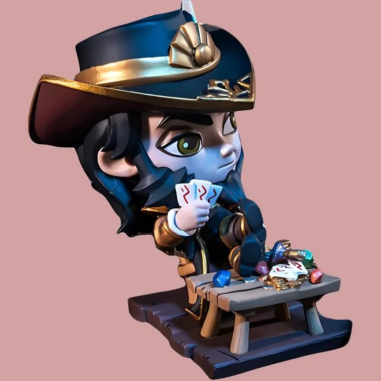 LEAGUE OF LEGENDS Card Master Trist League Of Legends Card Master Twisted Fate Chibi Figures 10.5cm-3