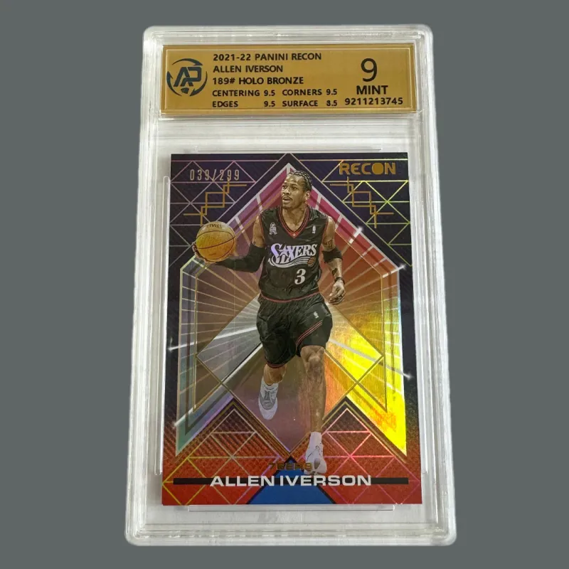 PANINI Iverson 76 Persons Recon 299 Serial 039/299 Silver Fold Holo Thick Card, Player Card 9/10 Graded Cards 1 Pc-2