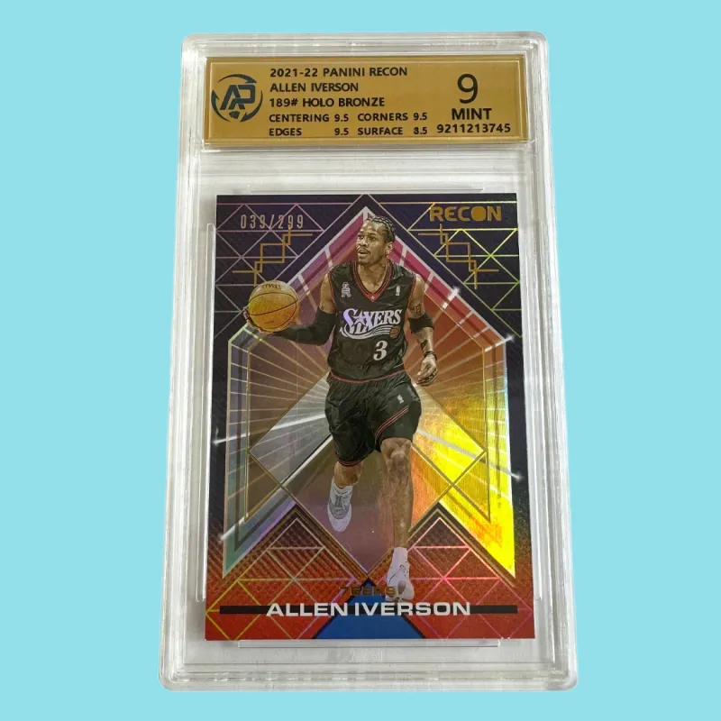 PANINI Iverson 76 Persons Recon 299 Serial 039/299 Silver Fold Holo Thick Card, Player Card 9/10 Graded Cards 1 Pc-3