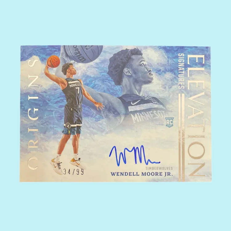 PANINI Wendell Moore 2022 23 Timberwolves Signature 34/99 Teca Star Player Card Access Pass Sports Cards 1 Pc-3