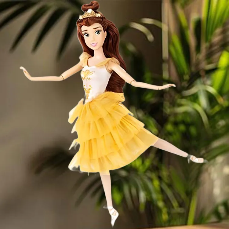 Disney Belle Shanghai, Ballet Dancer Belle Princess Ball Jointed Dolls Yellow-3