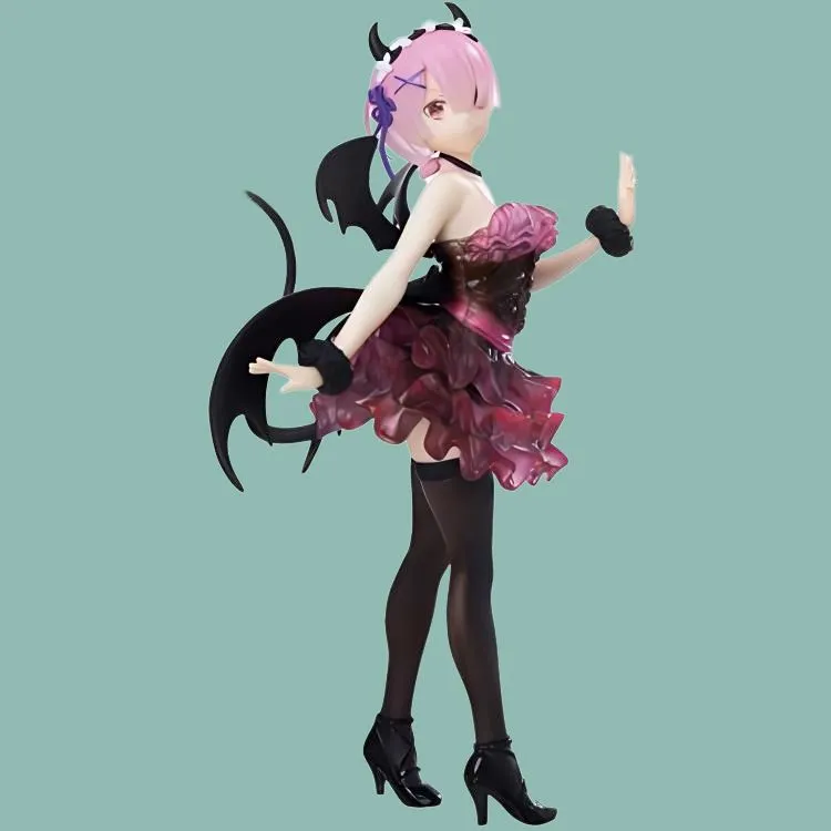 BANPRESTO Ram Glass Factory Re Zero Starting Life In Another World Rem Angel And Demon Ver. Bonus Gifts 22cm-2