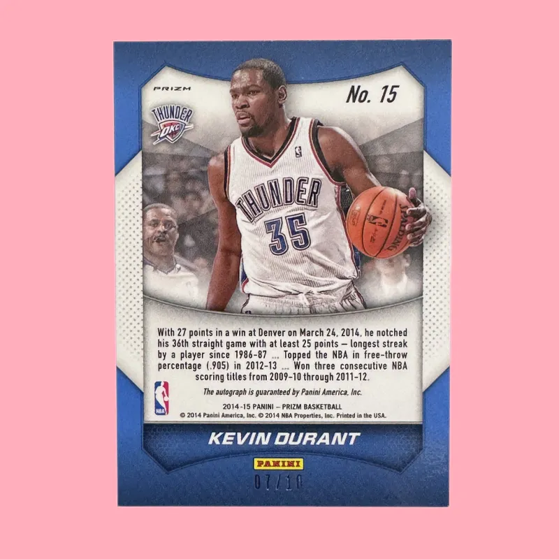 PANINI 2014 15 Prizm KD Gold Refractor 10 Parallel Same Back Signature Card Holographic Card Sports Cards 1 Pc-3