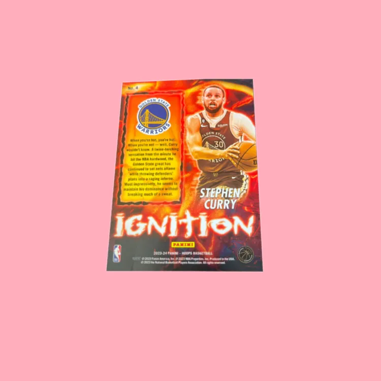 PANINI Warriors Stephen Curry Elementary Hoops Flame Basketball Classic Design Star Card Rare Card Sports Cards 1 Piece-3