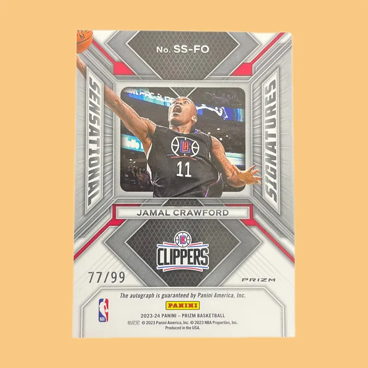 PANINI Prizm Crawford 77/99 Edition Signature Clippers Silver Foil Star Card Condition Guaranteed Sports Cards 1 Pc-1