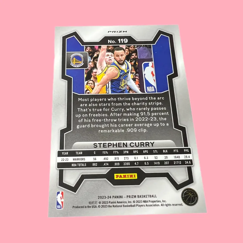 PANINI Warriors Stephen Curry Silver Fold Refractive High-End Design Basketball Card Rare Card Sports Cards 1 Piece-3