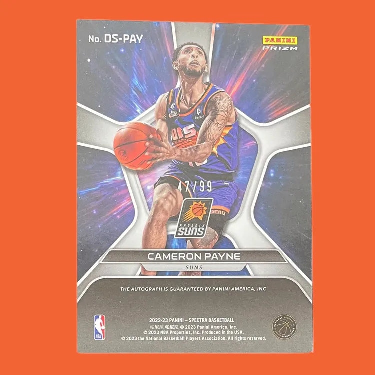 PANINI 2022 23 Sun Spectrum Cameron Payne/99 Signature Card Basketball Player Card Access Pass Sports Cards 1 Pc-3