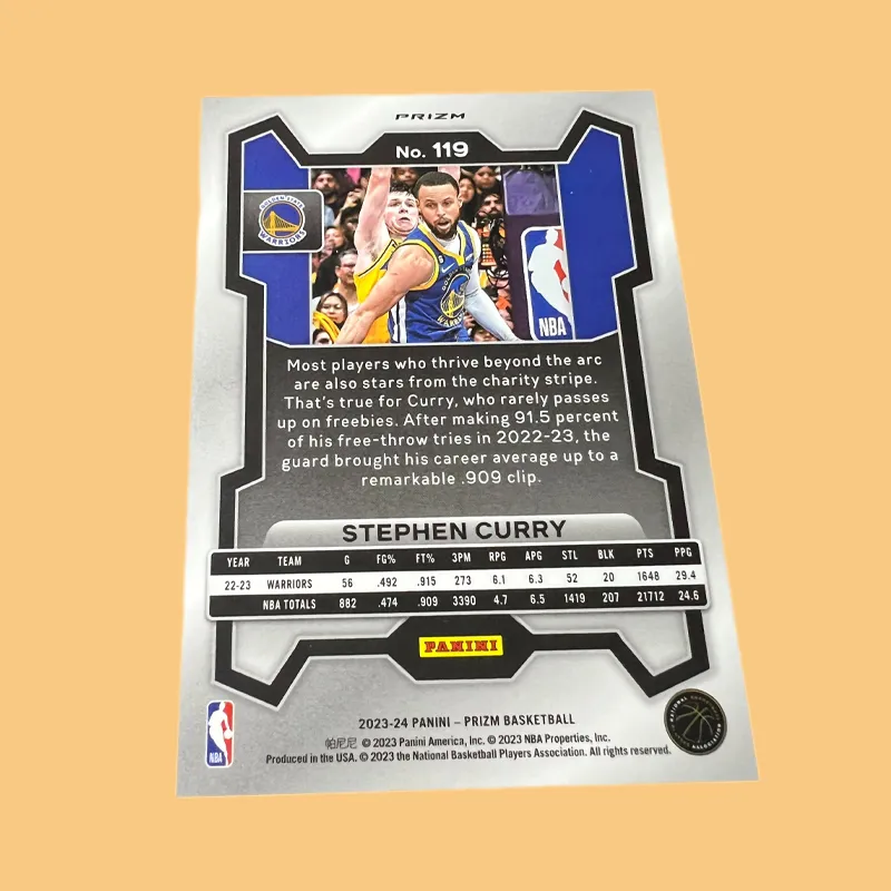 PANINI Warriors Stephen Curry Silver Fold Refractive High-End Design Basketball Card Rare Card Sports Cards 1 Piece-2